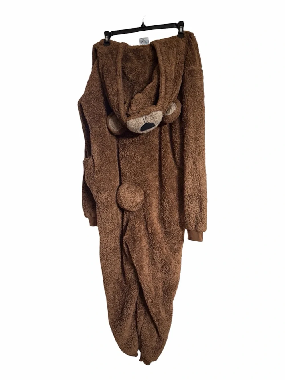 Cozy Brown Bear Kids Pajama One piece- Hooded Plush Sleepwear Women’s S